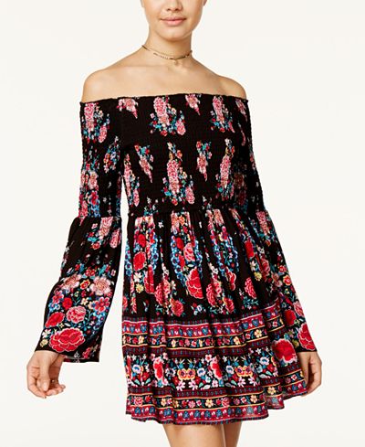 American Rag Off-The-Shoulder Floral-Print Fit & Flare Dress, Only at Macy's