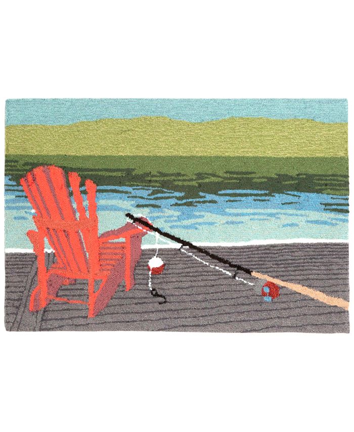 Liora Manne' Liora Manne Front Porch Indoor/Outdoor Lakeside Water 2'3