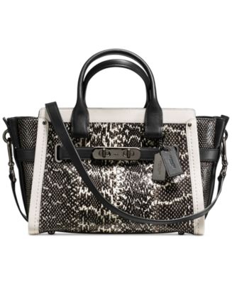 COACH Colorblock Swagger 27 in Genuine Snake - Handbags & Accessories - Macy&#39;s