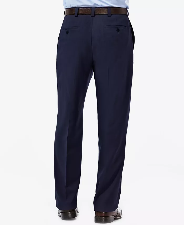 Men's Eclo Stria Classic Fit Flat Front Hidden Expandable Dress Pants - thumbnail 2