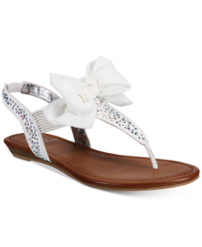 Material Girl Swan Flat Thong Sandals, Only at Macy's