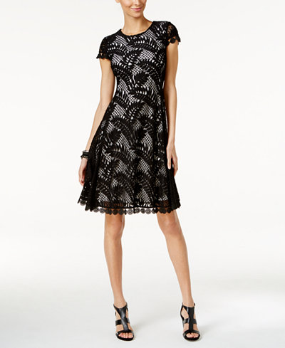 Alfani Petite Lace Fit & Flare Dress, Only at Macy's - Dresses - Women ...