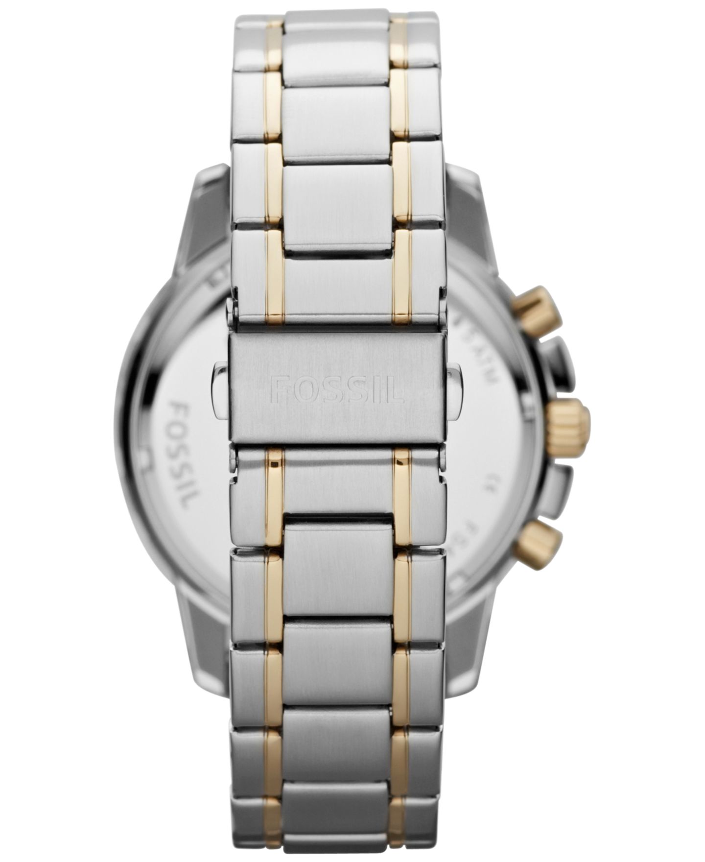 Мужские часы Fossil Chronograph Dean Two-Tone Stainless Steel Bracelet Watch 45mm FS4795, цвет: Двухцветный — фото 3