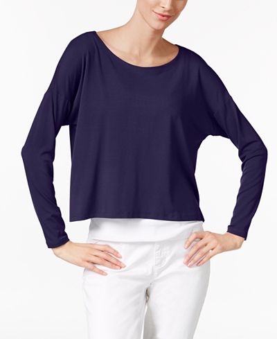 Eileen Fisher Jersey Scoop-Neck Boxy Top
