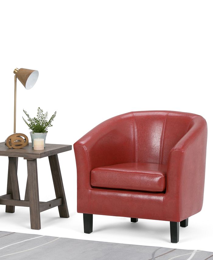 Simpli Home Westbrook Faux Leather Tub Chair Macy's