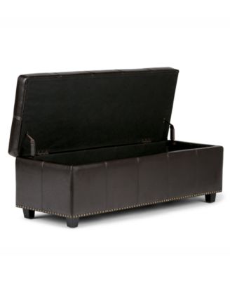 Rhodes Faux Leather Rectangular Storage Ottoman