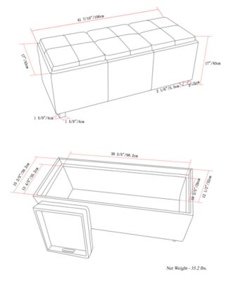 Avalon Faux Leather Storage Ottoman with 3 Trays