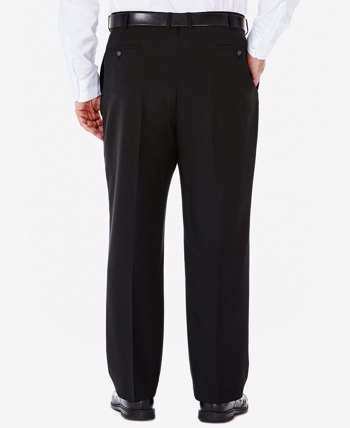 Haggar Men's Big & Tall ECLO Stria ClassicFit FlatFront Hidden