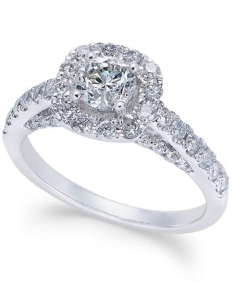 Macy's - Diamond Halo Engagement Ring (1-1/4 ct. t.w.) in 14k White Gold