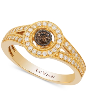 image of Le Vian Deco Estate Collection Diamond Ring (3/8 ct. t.w.) in 14k Gold