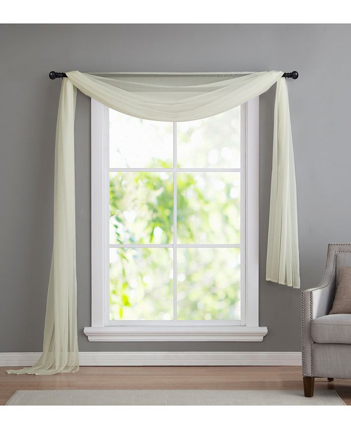 Victoria Classics Infinity 55" x 216" Sheer Scarf Window Valance Macy's