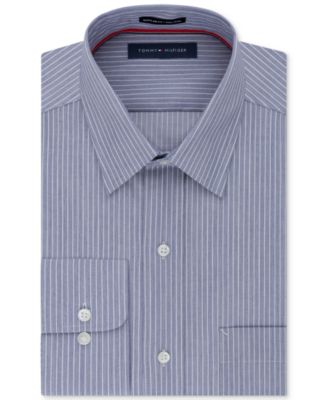 Tommy Hilfiger Men's Classic Fit Non-Iron Stripe Dress Shirt - Macy's