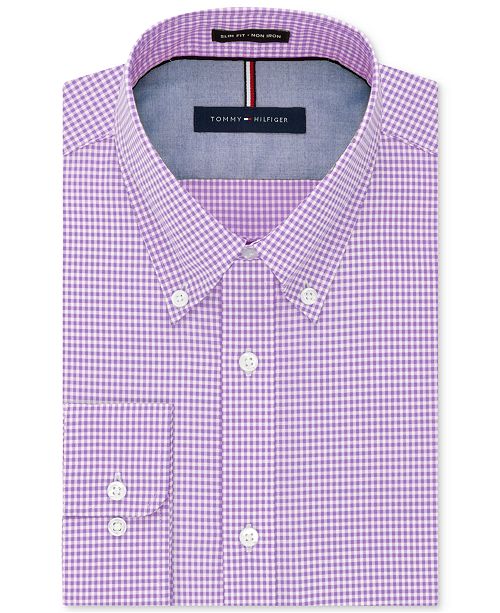 Tommy Hilfiger Men's SlimFit NonIron Check Dress Shirt & Reviews