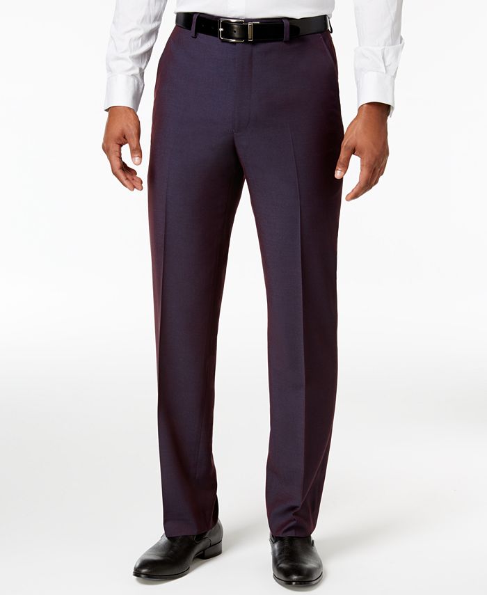 Sean John Men's Classic-Fit Plum Dress Pants - Macy's