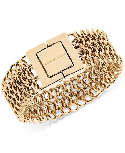 Michael Kors Gold-Tone Logo-Engraved Magnetic Bracelet