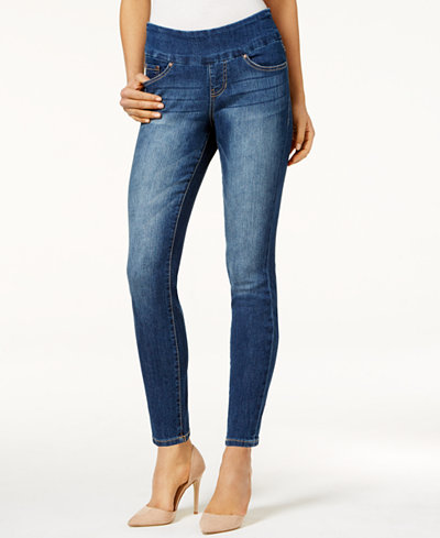 JAG Petite Amelia Pull-On Durango Wash Skinny Ankle Jeans