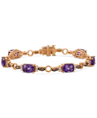 Le Vian - Grape Amethyst&trade; (8-3/4 ct. t.w.) and Diamond (1 ct. t.w.) Link Bracelet in 14k Rose Gold