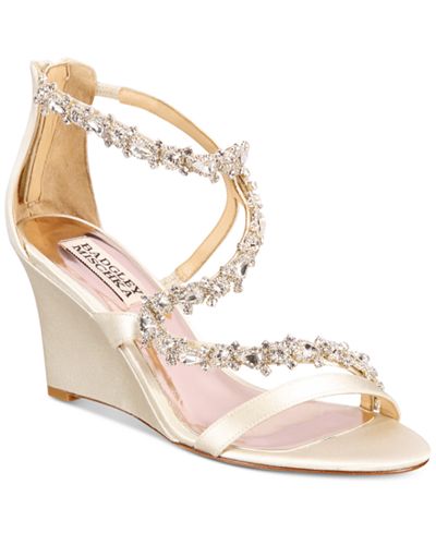 Badgley Mischka Bennet Strappy Wedge Evening Sandals