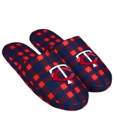 Forever Collectibles Minnesota Twins Flannel Slide Slippers