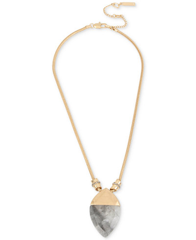 Kenneth Cole New York Colored Geometric Stone Pendant Necklace