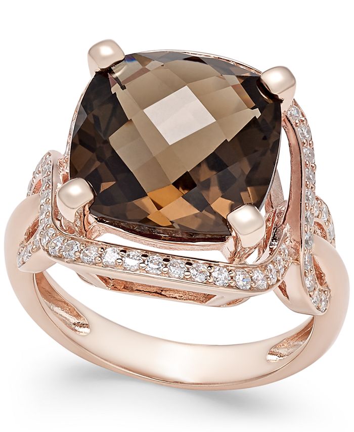 Macy s Smoky Quartz 6 1 6 ct. t.w. and Diamond 3 8 ct. t.w