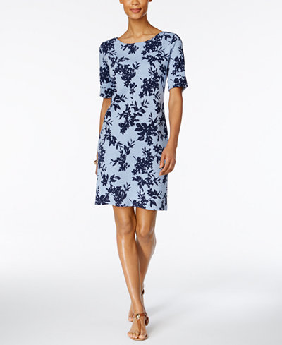 Karen Scott Floral-Print T-Shirt Dress, Only at Macy's