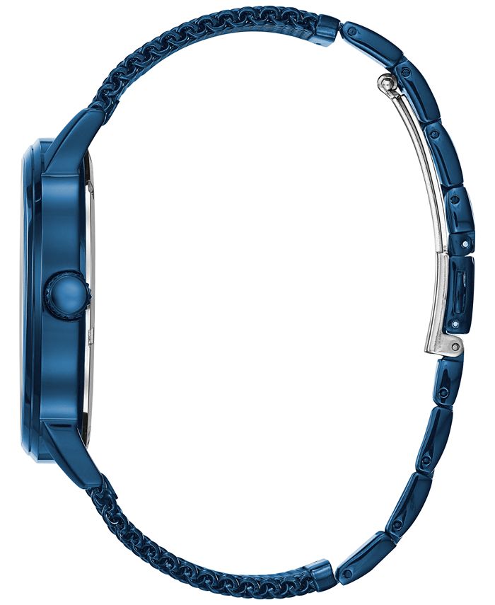GUESS Men's Multifunction Blue Stainless Steel Bracelet Watch 43mm ...
