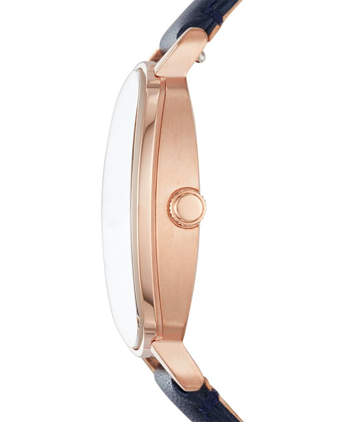Fossil Tailor Blue Dial Blue Leather Strap Watch for Women - ES4092
