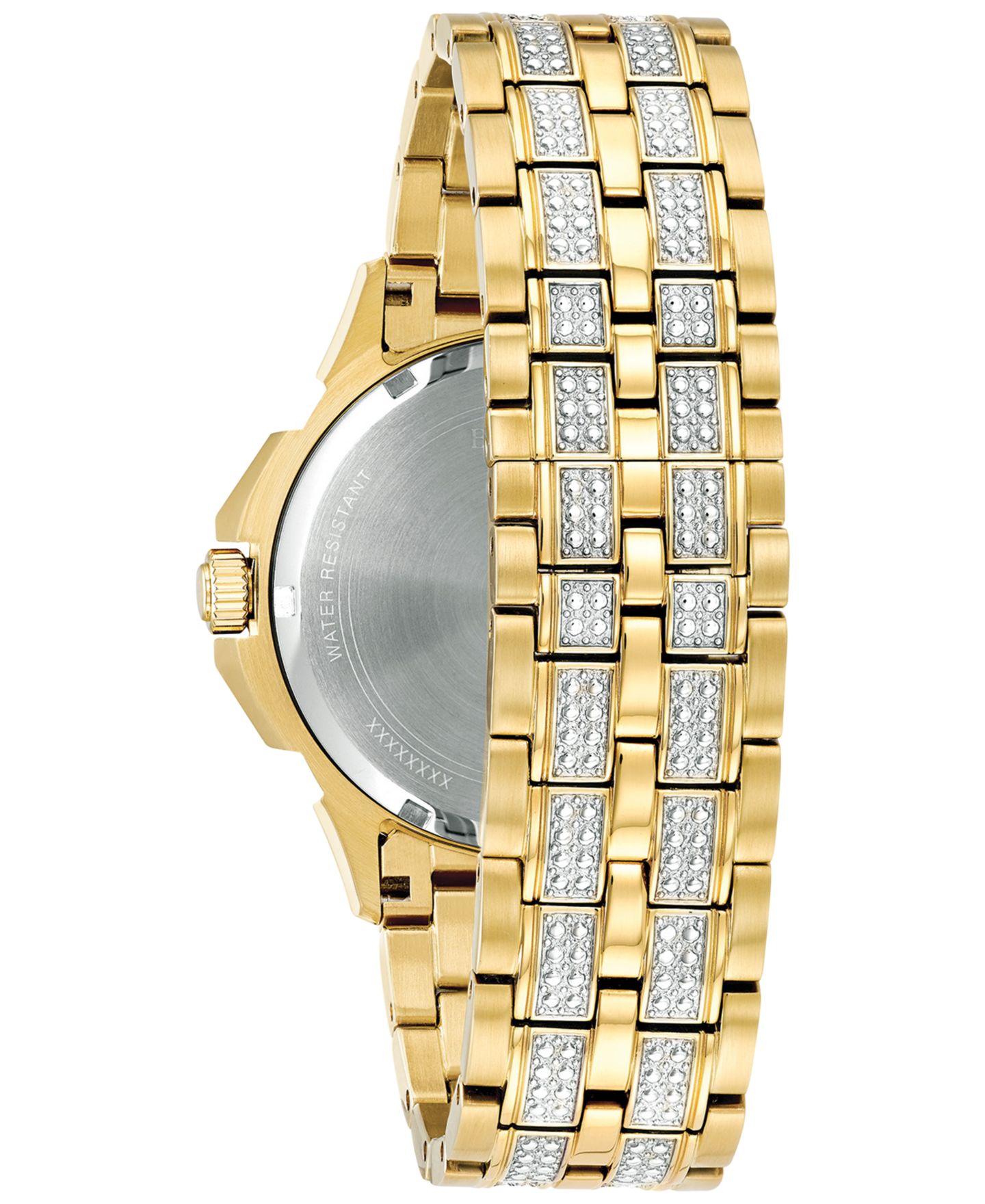 Мужские часы Bulova Crystal Accented Gold-Tone Stainless Steel Bracelet Watch 43mm — фото 3