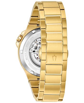 Bulova - Men's Automatic Gold-Tone Stainless Steel Bracelet Watch 46mm 98A178