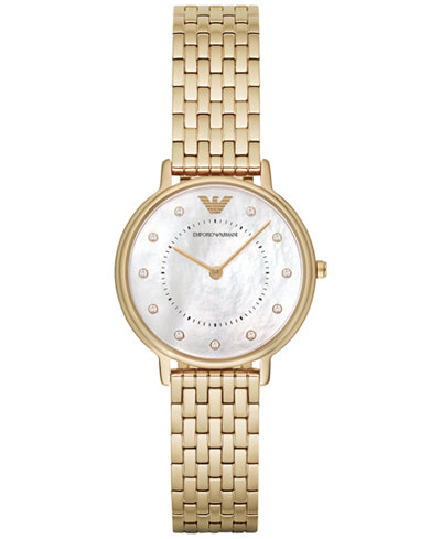Emporio Armani Women's Gold-Tone Stainless Steel Bracelet Watch 32mm AR11007