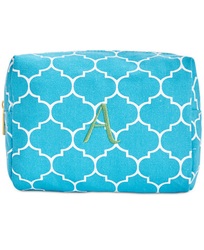 Cathy's Concepts Personalized Light Blue Moroccan Lattice Cosmetic Bag
