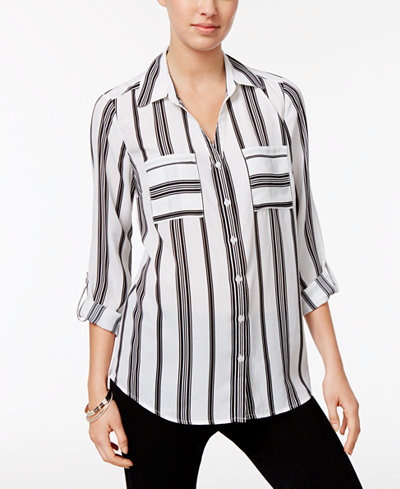 NY Collection Striped Blouse