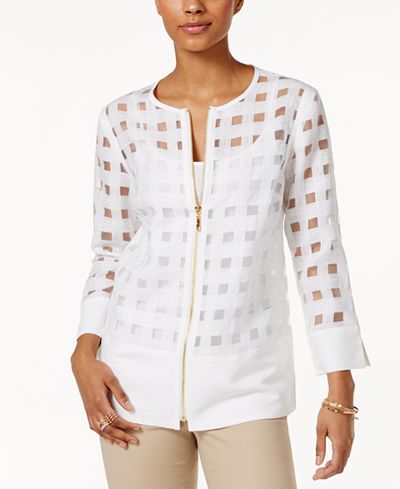 JM Collection Windowpane Jacket, Only at Macy's