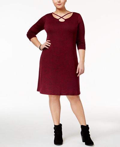 ING Trendy Plus Size Crossover Dress