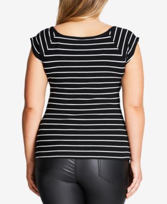 Trendy Plus Size Button-Front Top 