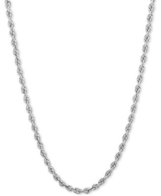 white gold 3mm rope chain