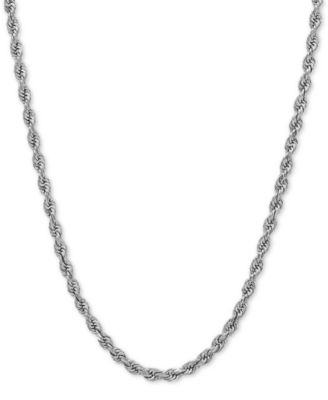Macy's - Lightweight Rope Chain Necklace in 14k White Gold