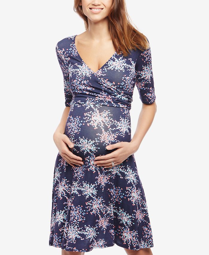 Checked Maternity Fit and Flare Dress main image 1