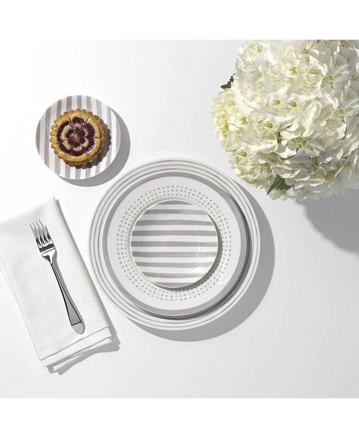 kate spade new york Charlotte Street Grey East Dinnerware Collection &  Reviews - Dinnerware - Dining - Macy's