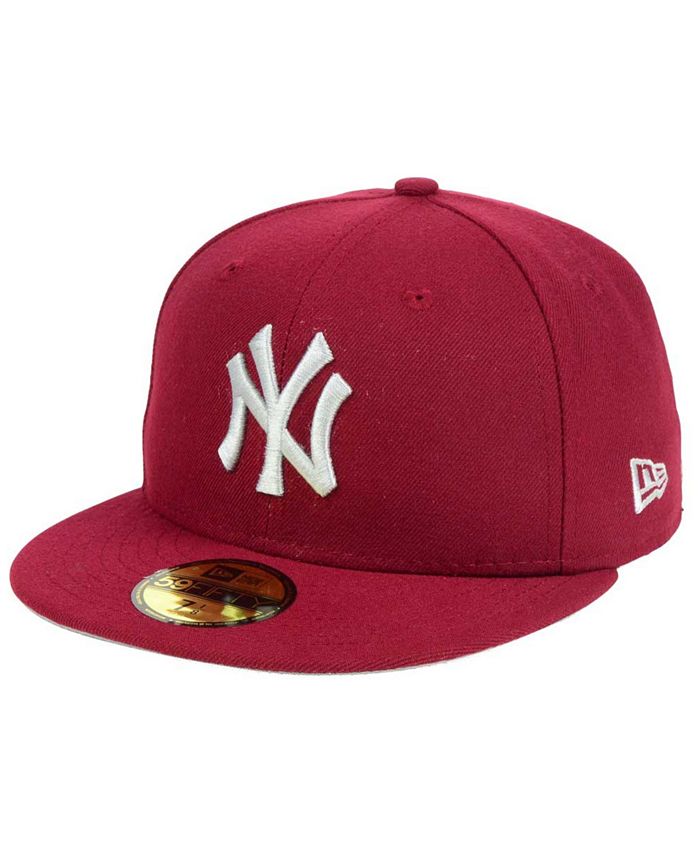New Era New York Yankees Cardinal Gray 59FIFTY Cap - Macy's