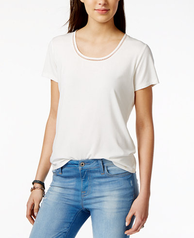 Tommy Hilfiger Crochet-Trim T-Shirt, Only at Macy's