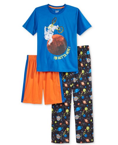 Max & Olivia 3-Pc. I'm Outta Here Pajama Set, Little Boys (2-7) & Big Boys (8-20), Only at Macy's