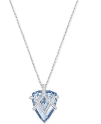 Swarovski - Silver-Tone Crystal Shield Pendant Necklace