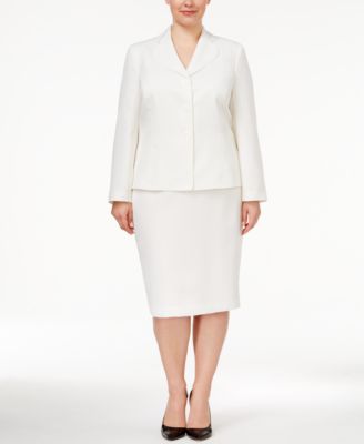 Le Suit - Plus Size Club-Collar Skirt Suit