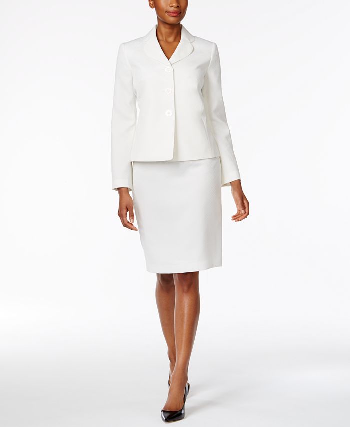 Le Suit Club-Collar Skirt Suit - Macy's