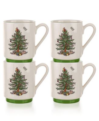 Spode Christmas Tree Stacking Mugs, Set of Macy's