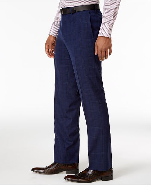 Tallia Men's Slim-Fit Navy Plaid Suit - Suits & Tuxedos - Men - Macy's