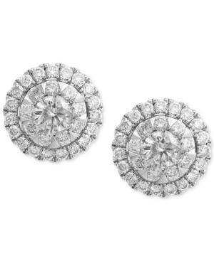 image of Bouquet by Effy Diamond Cluster Stud Earrings (3/4 ct. t.w.) in 14k White Gold