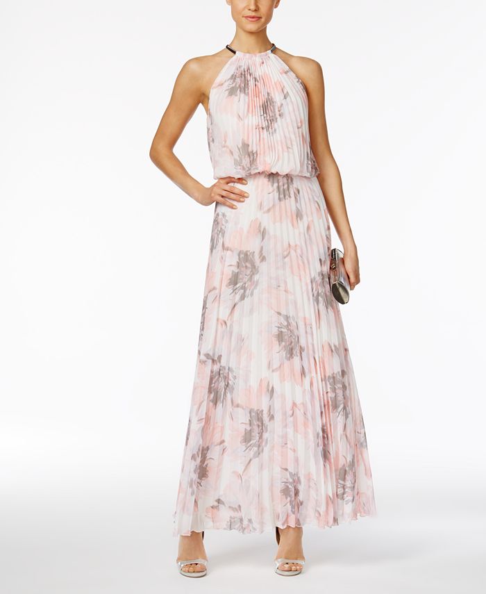 Msk pleated top maxi dress